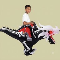 disfraz dragon esqueleto - botarga inflable